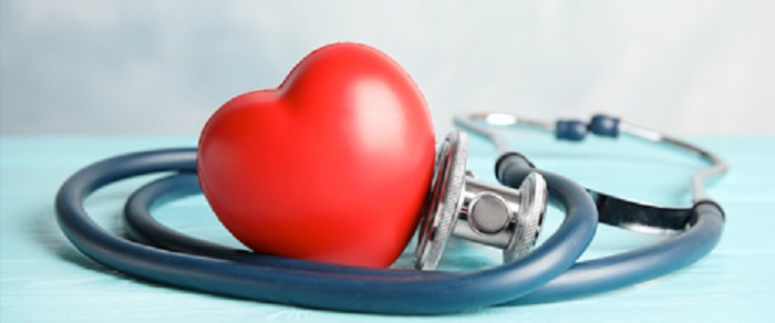 Heart with a stethoscope around it
